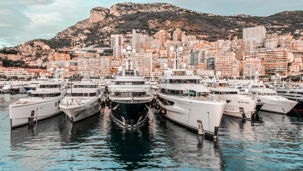 Yachts in Monaco harbour